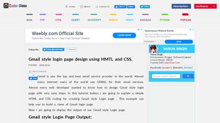 
                            2. Gmail style login page Design using HTML and CSS - Coderglass