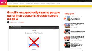 
                            5. Gmail unexpectedly signs people out, Google swears all is G - TNW