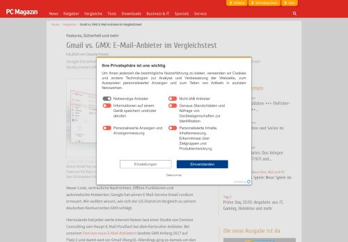 
                            11. Gmail vs. GMX: E-Mail-Anbieter im Vergleichstest - PC Magazin