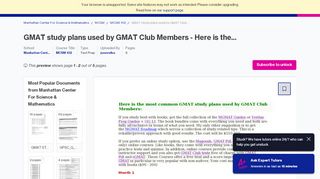 
                            11. GMAT study plans used by GMAT Club Members - Here is the most ...