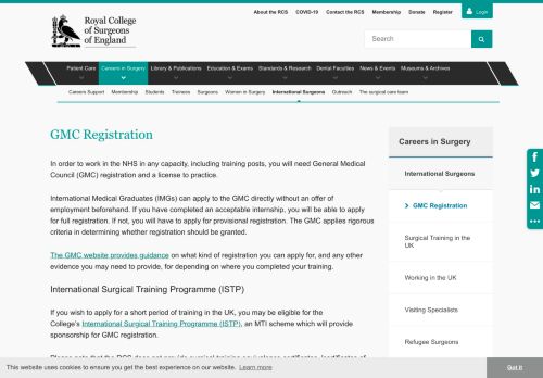 
                            9. GMC Registration — Royal College of Surgeons