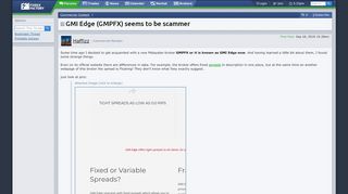 
                            9. GMI Edge (GMPFX) seems to be scammer @ Forex Factory