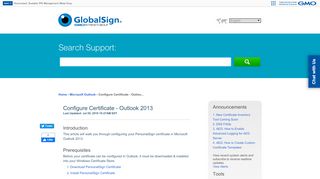 
                            10. GMO GlobalSign | Configure Certificate - Outlook 2013