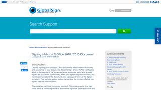 
                            11. GMO GlobalSign | Signing a Microsoft Office 2010 / 2013 D...