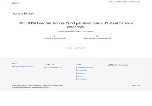 
                            1. GMSA Financial Services - Account Services - WesBank