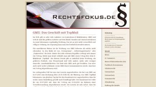 
                            6. GMX: Das Geschäft mit TopMail | Rechtsfokus.de