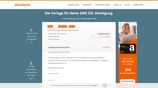 
                            13. GMX DSL online kündigen | geprüfte Vorlage - Aboalarm