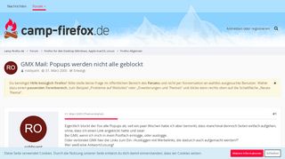 
                            7. GMX Mail: Popups werden nicht alle geblockt - Camp Firefox