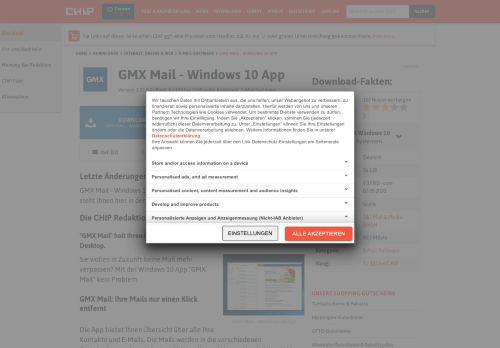 
                            11. GMX Mail - Windows 10 App - Download - CHIP