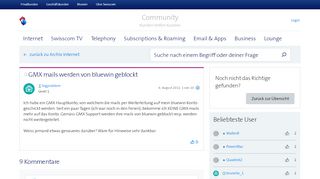 
                            13. GMX mails werden von bluewin geblockt | Swisscom Community