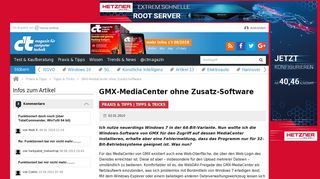 
                            12. GMX-MediaCenter ohne Zusatz-Software | c't Magazin - Heise