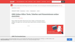 
                            5. GMX Online-Office: Texte, Tabellen und Präsentationen online ...