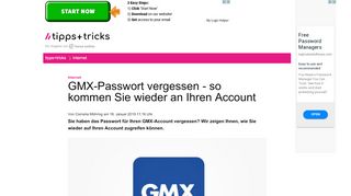 
                            12. GMX-Passwort vergessen - so kommen Sie wieder an Ihren Account