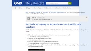 
                            4. GMX Suche Verknüpfung bei Android-Geräten zum Startbildschirm ...