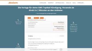 
                            12. GMX TopMail online kündigen | geprüfte Vorlage - Aboalarm