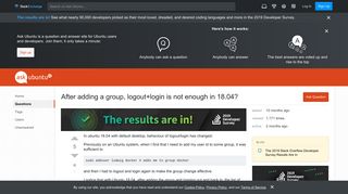 
                            9. gnome - After adding a group, logout+login is not enough in 18.04 ...