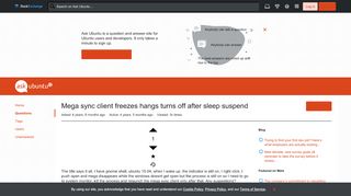
                            10. gnome - Mega sync client freezes hangs turns off after sleep ...