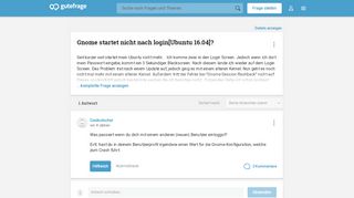 
                            6. Gnome startet nicht nach login[Ubuntu 16.04]? (geht nicht ...