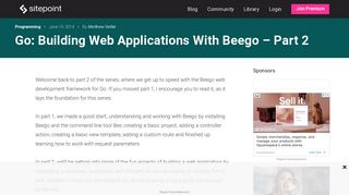 
                            10. Go: Building Web Applications With Beego - Part 2 — SitePoint