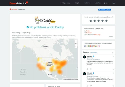 
                            2. Go Daddy hosting down? Current outages and ... - Downdetector