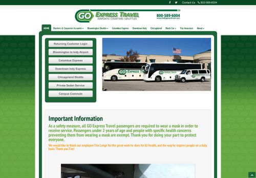 
                            5. GO Express Travel | Bloomington Indiana Shuttle - 800-589-6004 ...