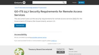 
                            5. GO-ITS 25.7 Security Requirements for Remote Access ... - Ontario.ca