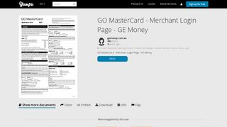 
                            7. GO MasterCard - Merchant Login Page - GE Money - Yumpu