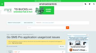 
                            3. Go SMS Pro application usage/cost issues - Android Forums at ...