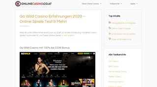 
                            5. Go Wild Casino Erfahrungen 2019 - Online Spiele Test & Mehr!