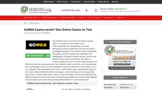 
                            10. Go Wild Casino | Online Casino seriös? » Echte Erfahrungen 2019