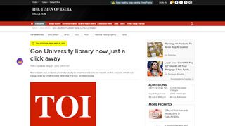 
                            6. Goa University library now just a click away - Times of India