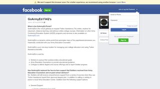 
                            8. GoArmyEd FAQ's | Facebook