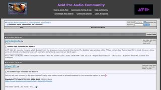 
                            13. Gobbler login 'remember me' doesn't! - Avid Pro Audio Community