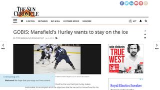 
                            12. GOBIS: Mansfield's Hurley wants to stay on the ice | Local Sports ...
