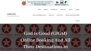 
                            6. God Is Good (GIGM) Online Booking And All Their Destinations In ...