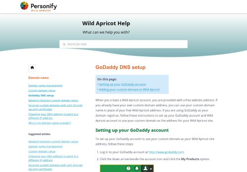 
                            7. GoDaddy DNS setup - Wild Apricot Help