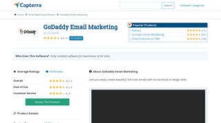 
                            2. GoDaddy Email Marketing Reviews and Pricing - 2019 - Capterra