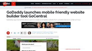 
                            9. GoDaddy launches mobile friendly website builder tool GoCentral ...