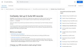 
                            9. GoDaddy: Set up G Suite MX records - G Suite Admin Help