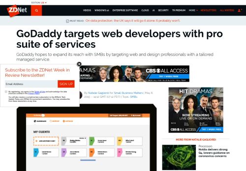 
                            10. GoDaddy targets web developers with pro suite of services | ZDNet