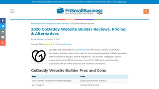 
                            10. GoDaddy Website Builder User Reviews & Pricing - Fit Small Business