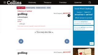 
                            3. Godling definition and meaning | Collins English Dictionary