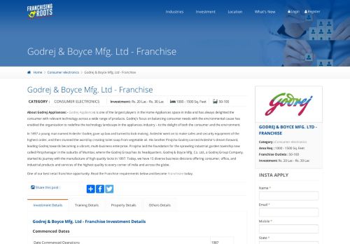 
                            6. Godrej & Boyce Mfg. Ltd - Franchise - Franchising Roots