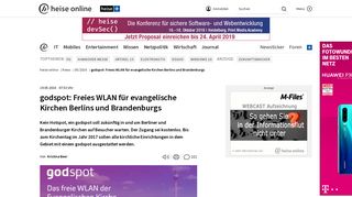 
                            6. godspot: Freies WLAN für evangelische Kirchen Berlins und ... - Heise