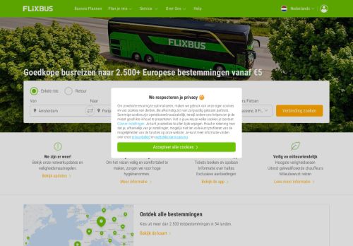 
                            2. Goedkope busreizen naar 2.000+ bestemmingen vanaf € 5 → FlixBus