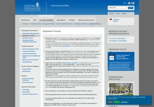 
                            13. Goethe-Universität — Application Process