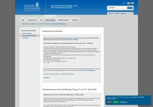 
                            10. Goethe-Universität — Deutschkurse und Anmeldung