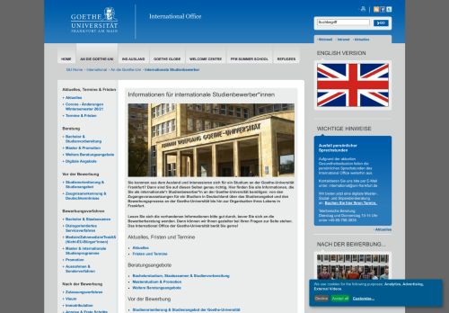 
                            8. Goethe-Universität — Internationale Studienbewerber