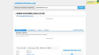 
                            12. gohomeloan.co.nz at WI. Go Online : Sign On - Website Informer