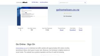 
                            6. Gohomeloan.co.nz website. Go Online : Sign On.